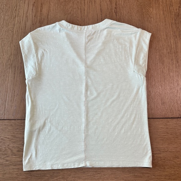 White House Black Market Mint Green Shimmer V-Neck Short Sleeve Top Size Small - Picture 9 of 10